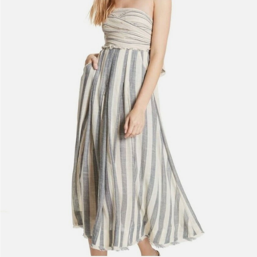 Free People Strapless Striped Dress